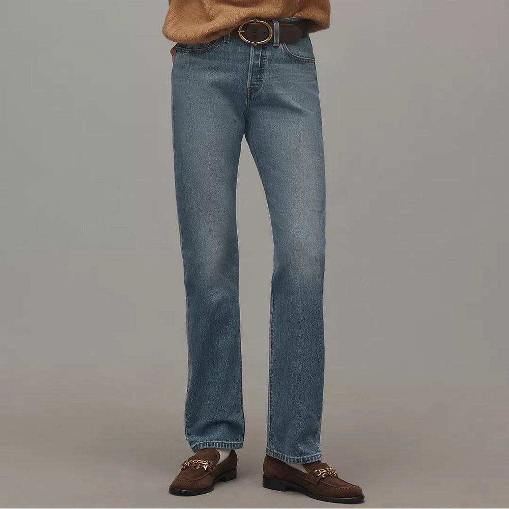 Levi's 501 Curve High-Rise Straight-Leg Jeans in Lucid Dream 30x30 Premium Denim